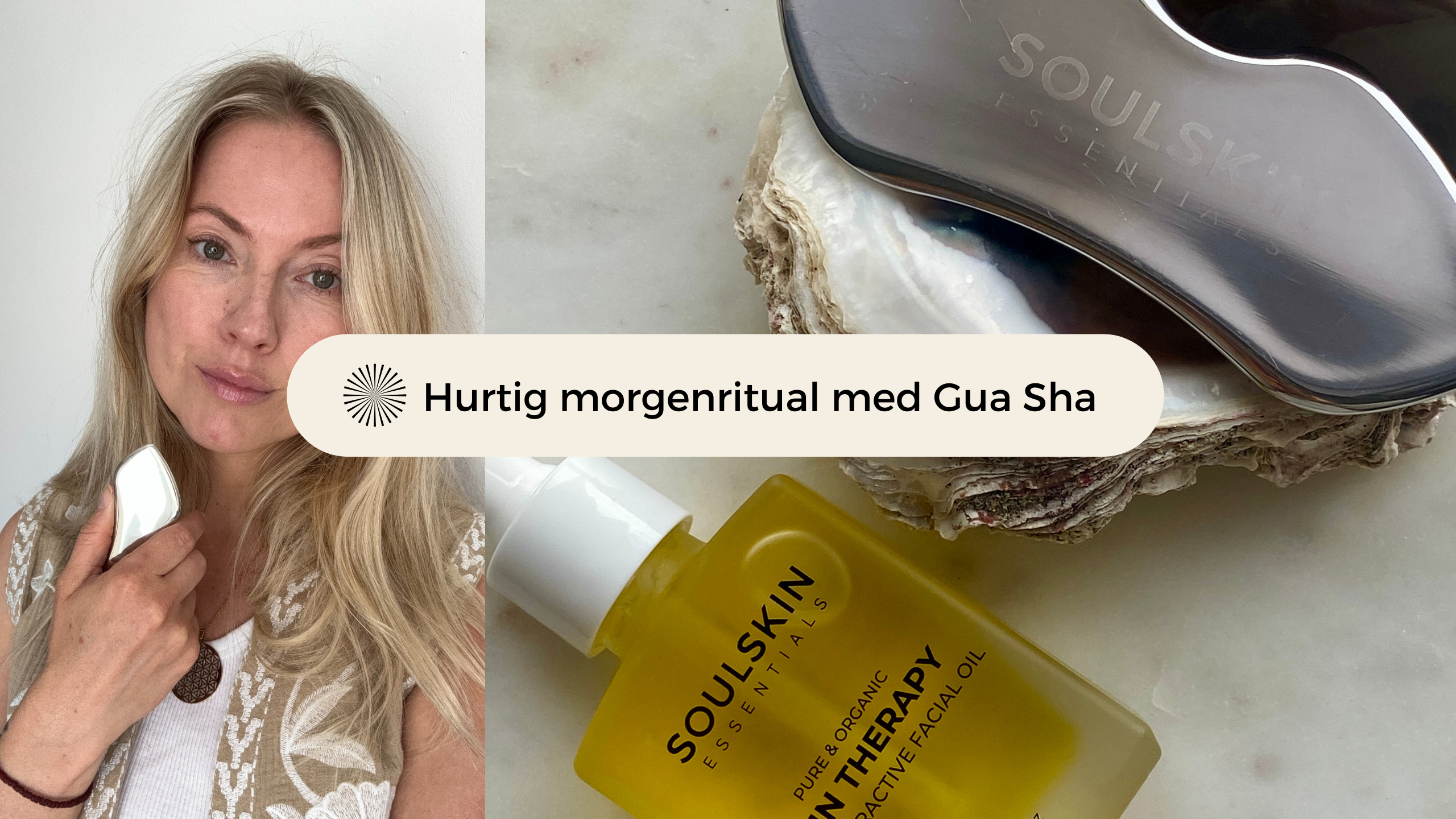 Indlæs video: Hurtig morgenritual Gua Sha video guide hvor du lærer hvordan du udøver lymfedrænage med Gua Sha